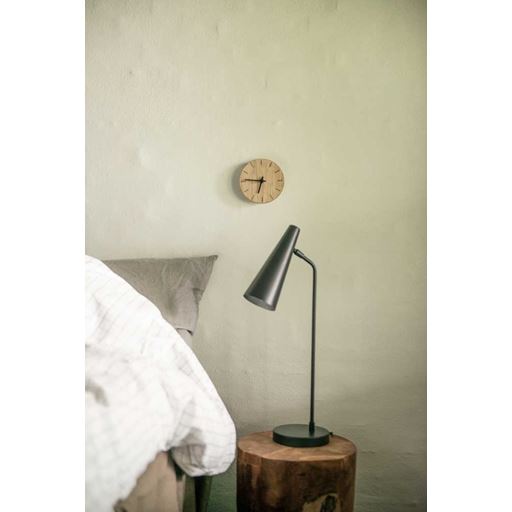 Hemverk Bord- & Vægur, Light Oak/Black, Ø12 cm