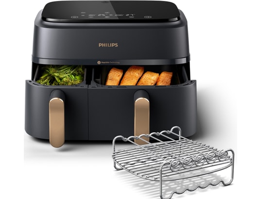 PHILIPS - Friteuse à air chaud NA352/04 Air Fryer 9L double panier + grille XL