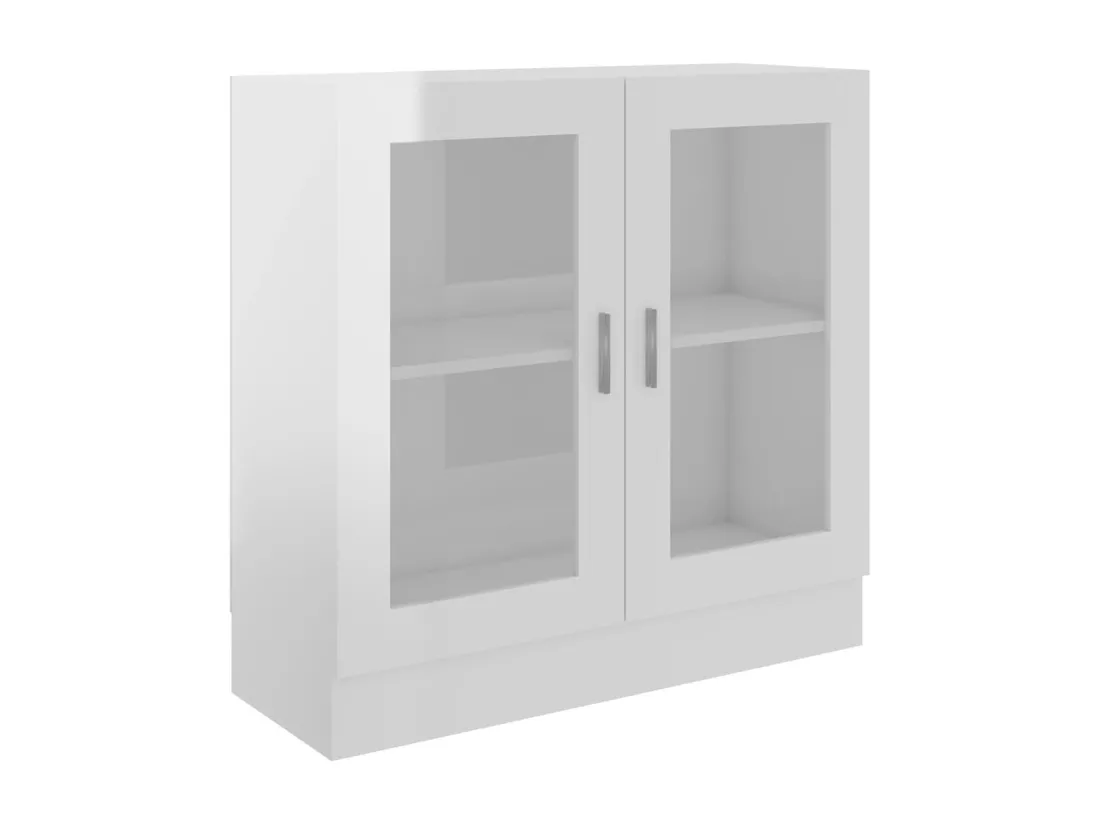 Armoire à vitrine Blanc brillant 82,5x30,5x80cm Bois ingénierie