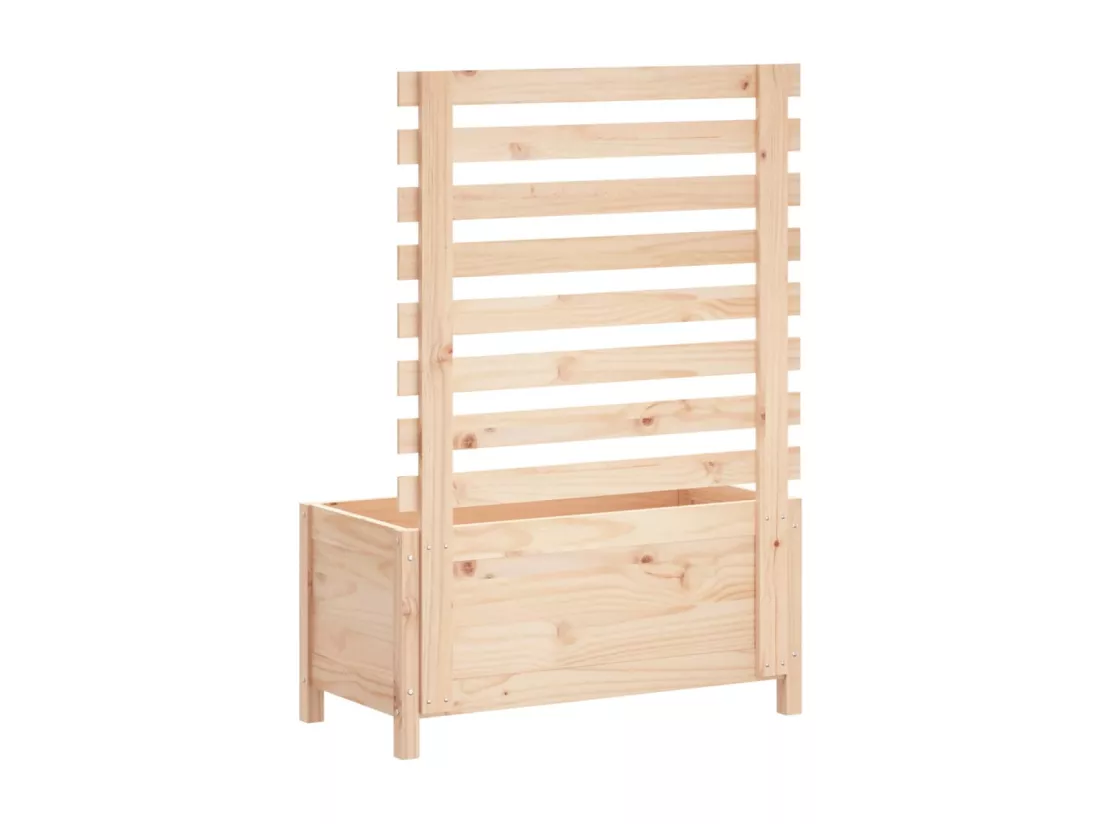 Jardinière avec support 79x39,5x114 bois de pin massif