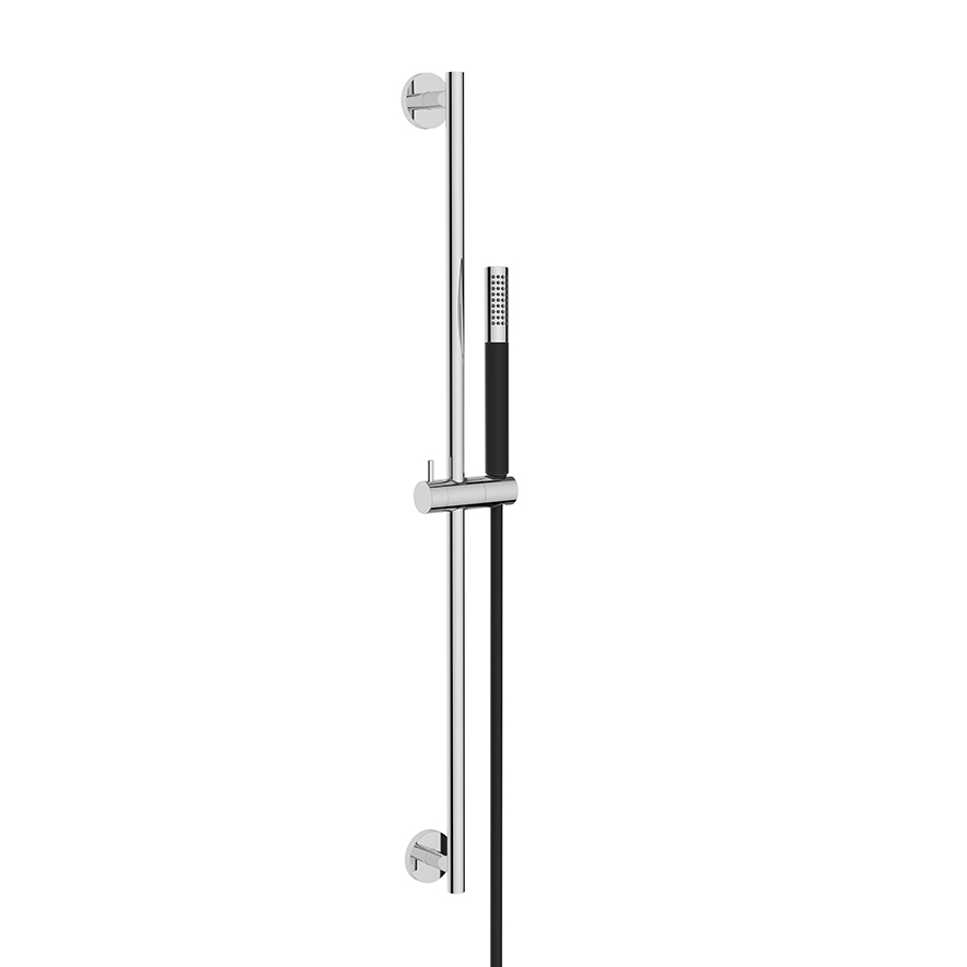 Mueller Round glijstangset met staafhanddouche chroom / zwart mat