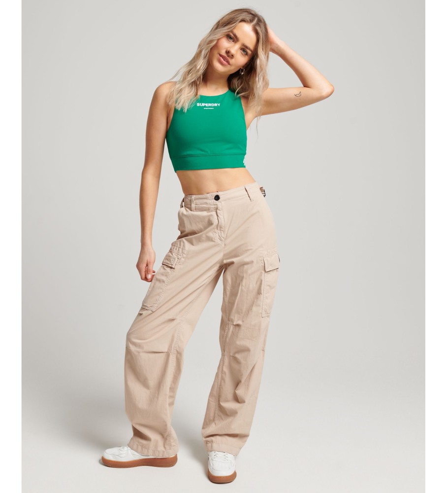 Sutiã esportivo Superdry Core de algodão orgânico - Verde