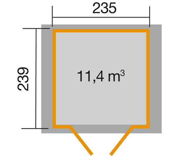 Weka Gartenhaus 224 Gr. 3, ca. B280/H238/T263