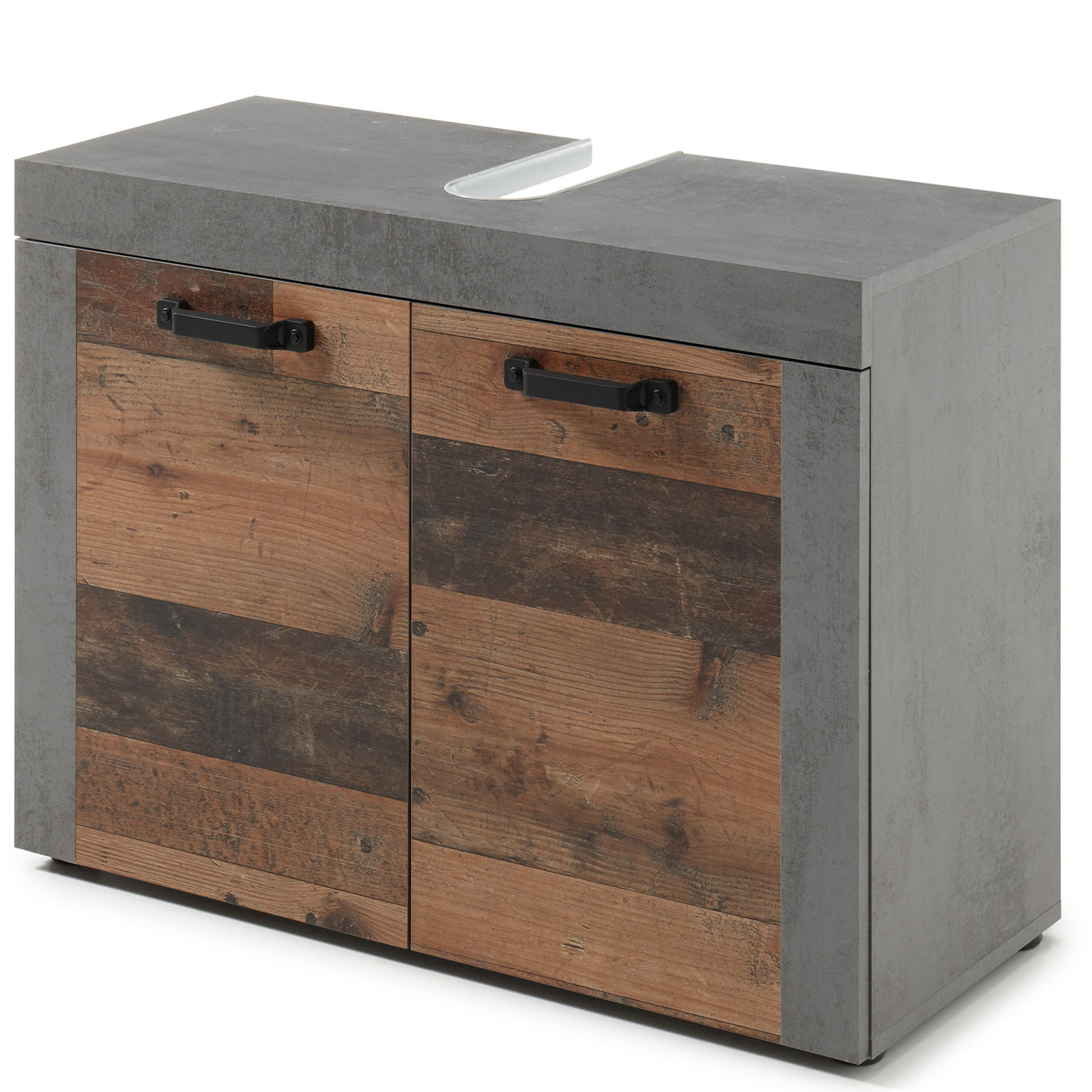 Waschbeckenunterschrank - Old Wood Vintage Betonoptik - 80 cm breit