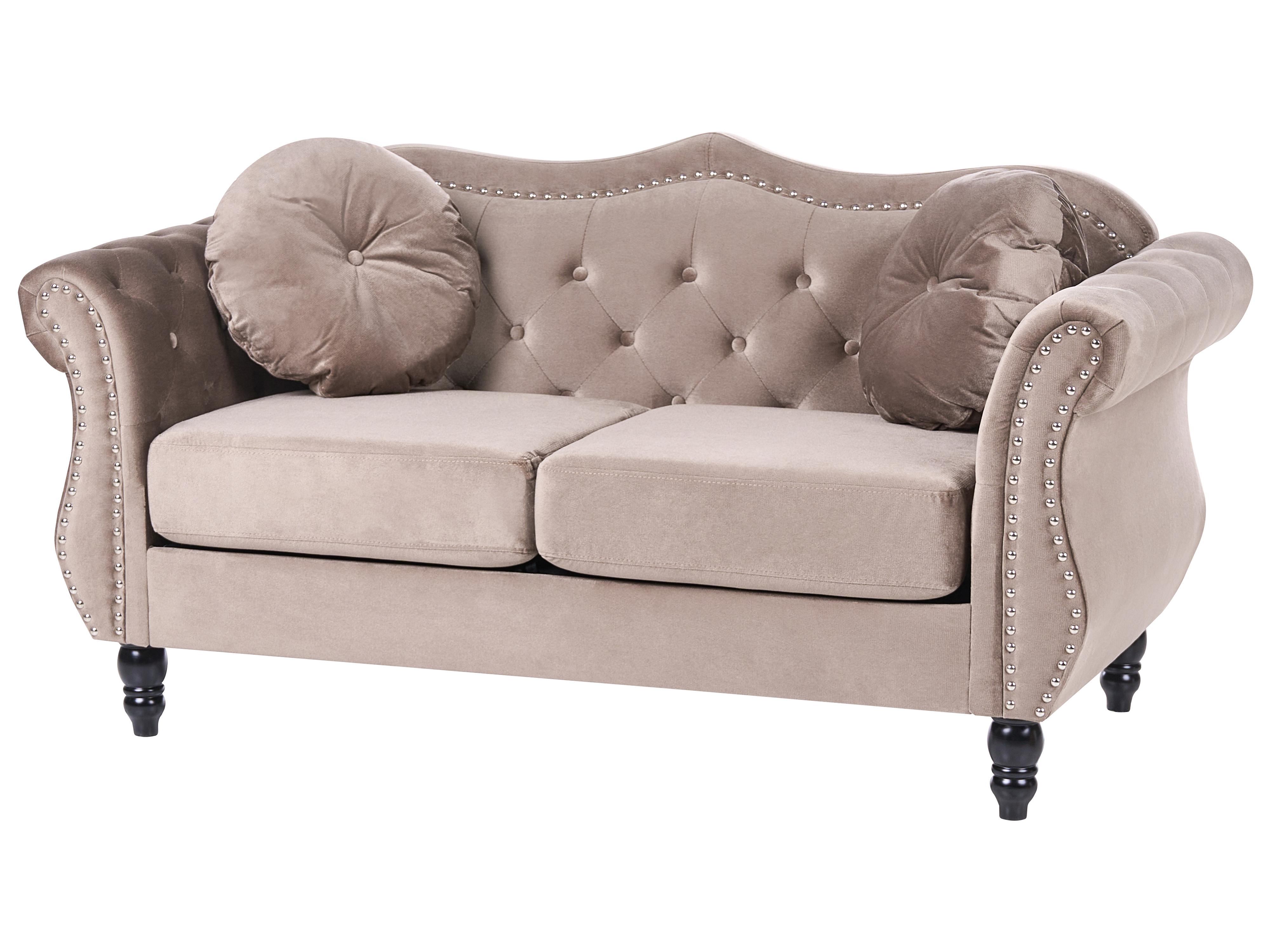 Bank 2-zits SKIEN Fluweel Taupe
