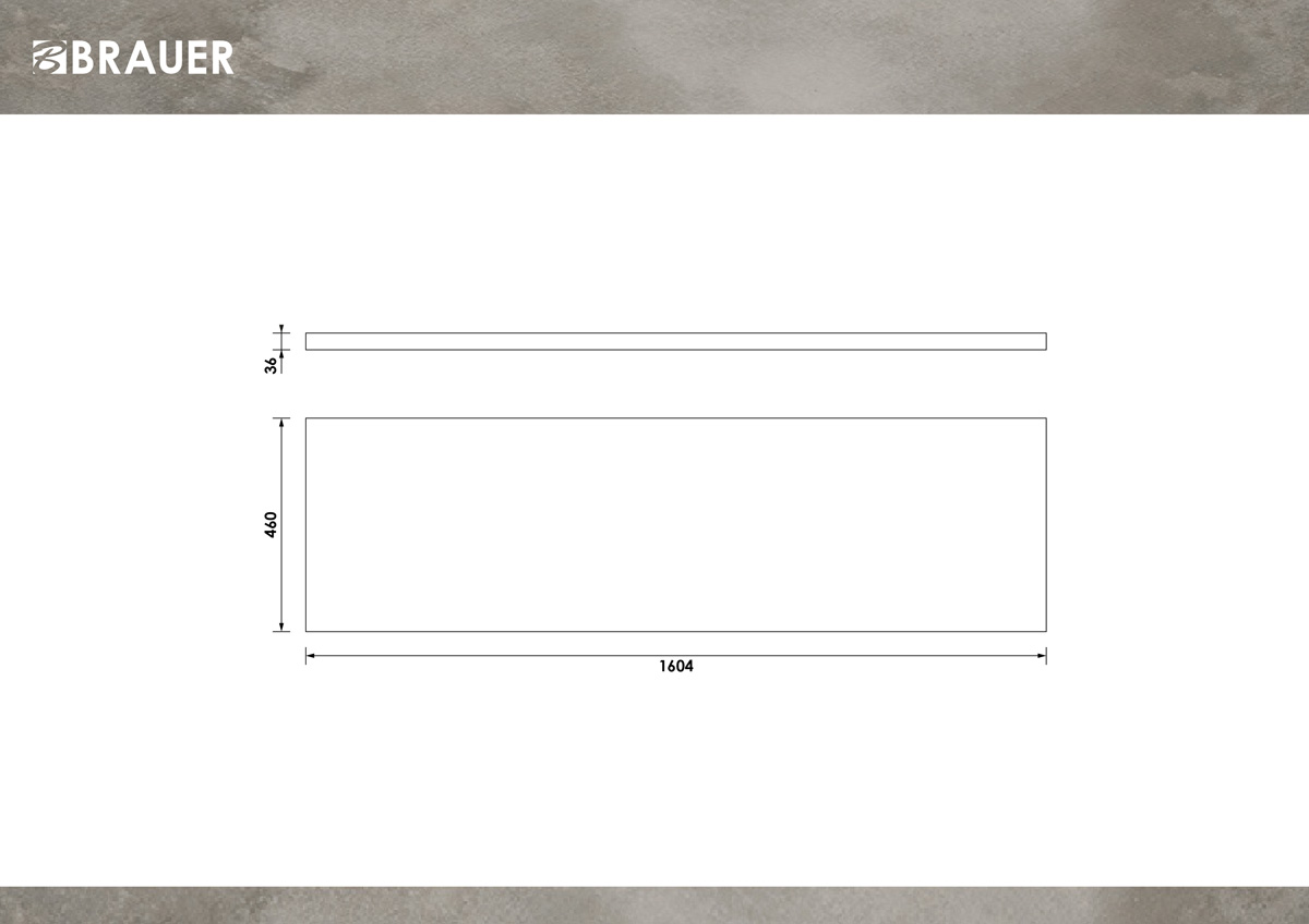 Brauer Ocean Medium toppaneel 160cm timber anthracite