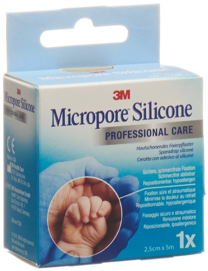 MICROPORE Silicone Rollenpflaster 2.5cmx5m 1 Stk