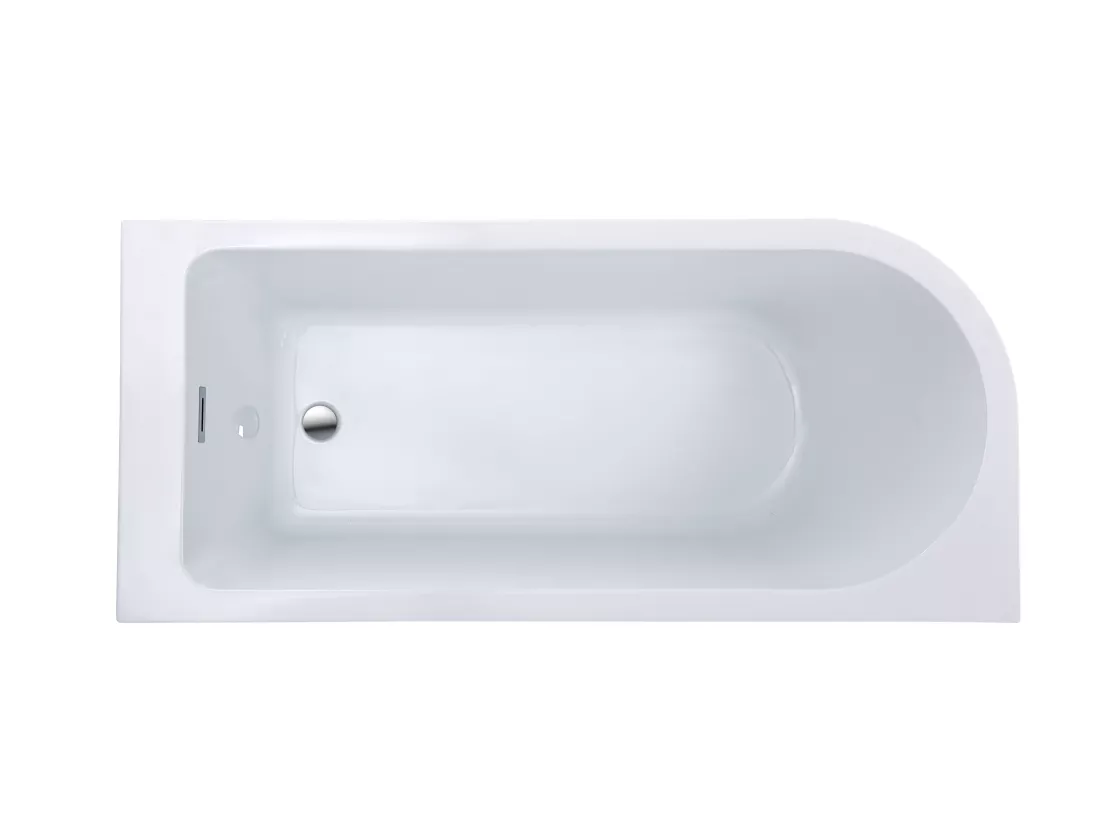 Baignoire d'angle - 201L - 150 x 75 x 58 cm - Blanche - Angle droit - ANIKA
