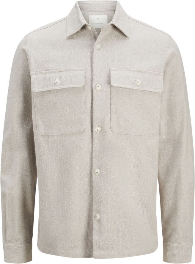 Jack & Jones JPRRAYMOND MELANGE SOLID LS OVERSHI Summer sand/comfort fit
