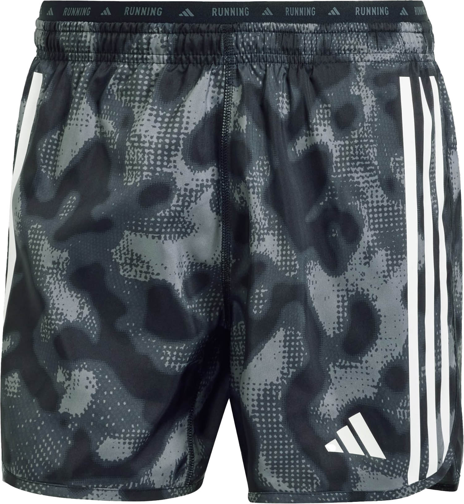 Own the Run 3-Stripes Allover Print Shorts Herre GREFOU/GRESIX/CARBON