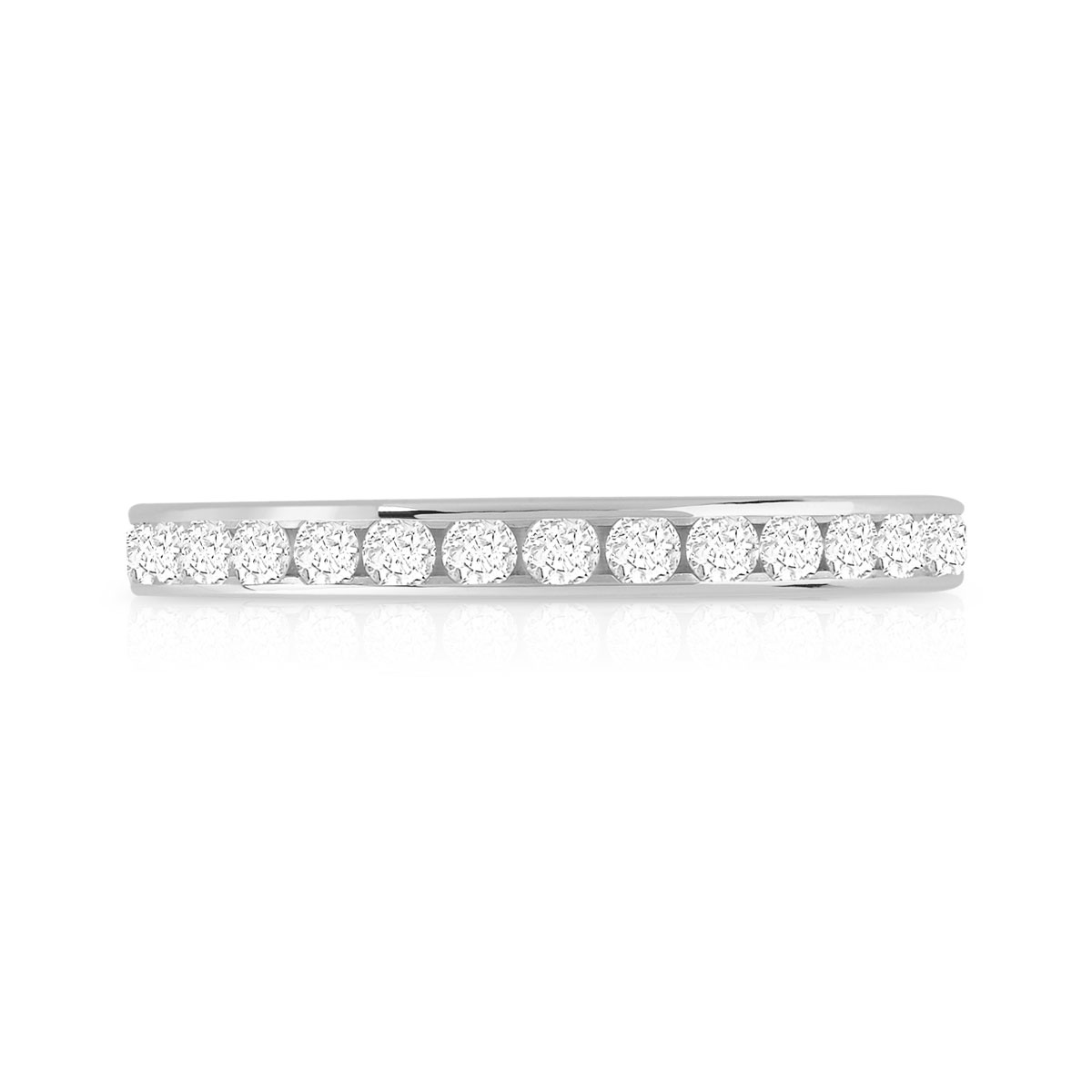 Alliance or 750 blanc diamants synthétiques 0.75ct