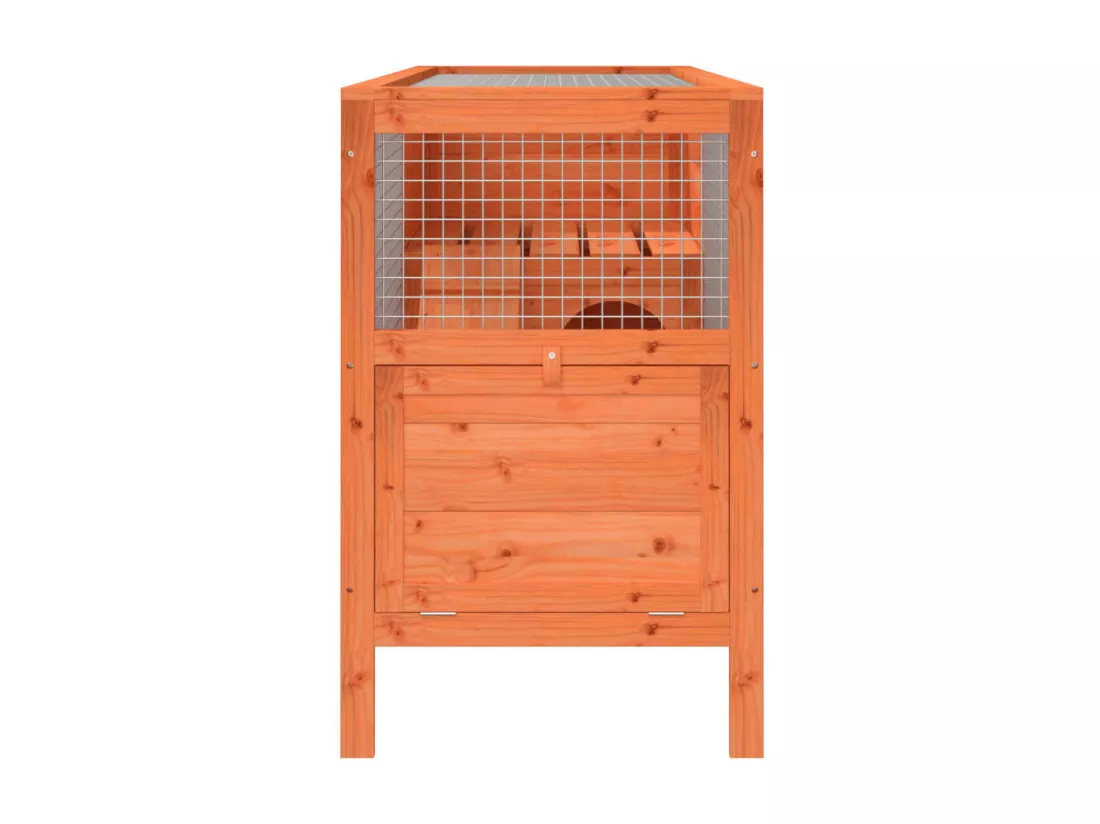 Clapier marron 103x44x69,5 cm bois de pin massif