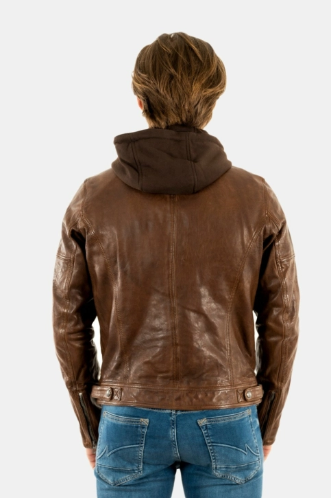 Blousons cuir daytona bishop dark cognac