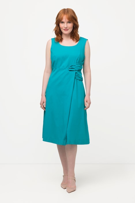 Kleid, drapiert, V-Ausschnitt, ärmellos
