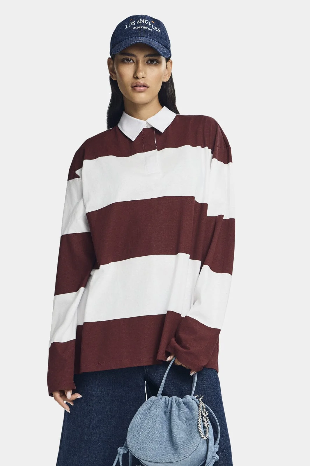 Pieces Pcfrida Ls Oversize Polo Fsy 4746859 tawny port white