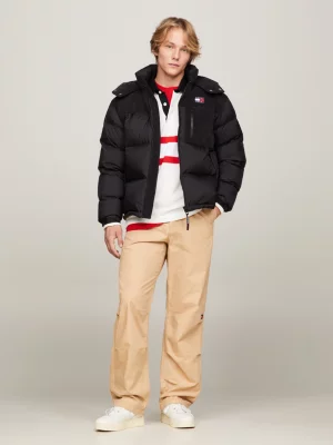 Puffer Alaska de penas recicladas com cordão
