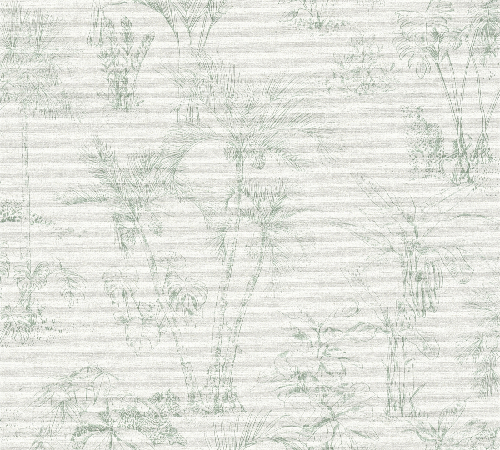 Vliestapete - Blumen - creme-grün - 10 Meter