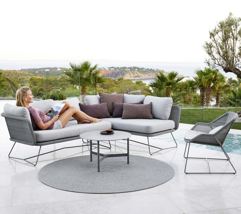 Cane-Line Circle indoor outdoor vloerkleed Ø140 donker groen