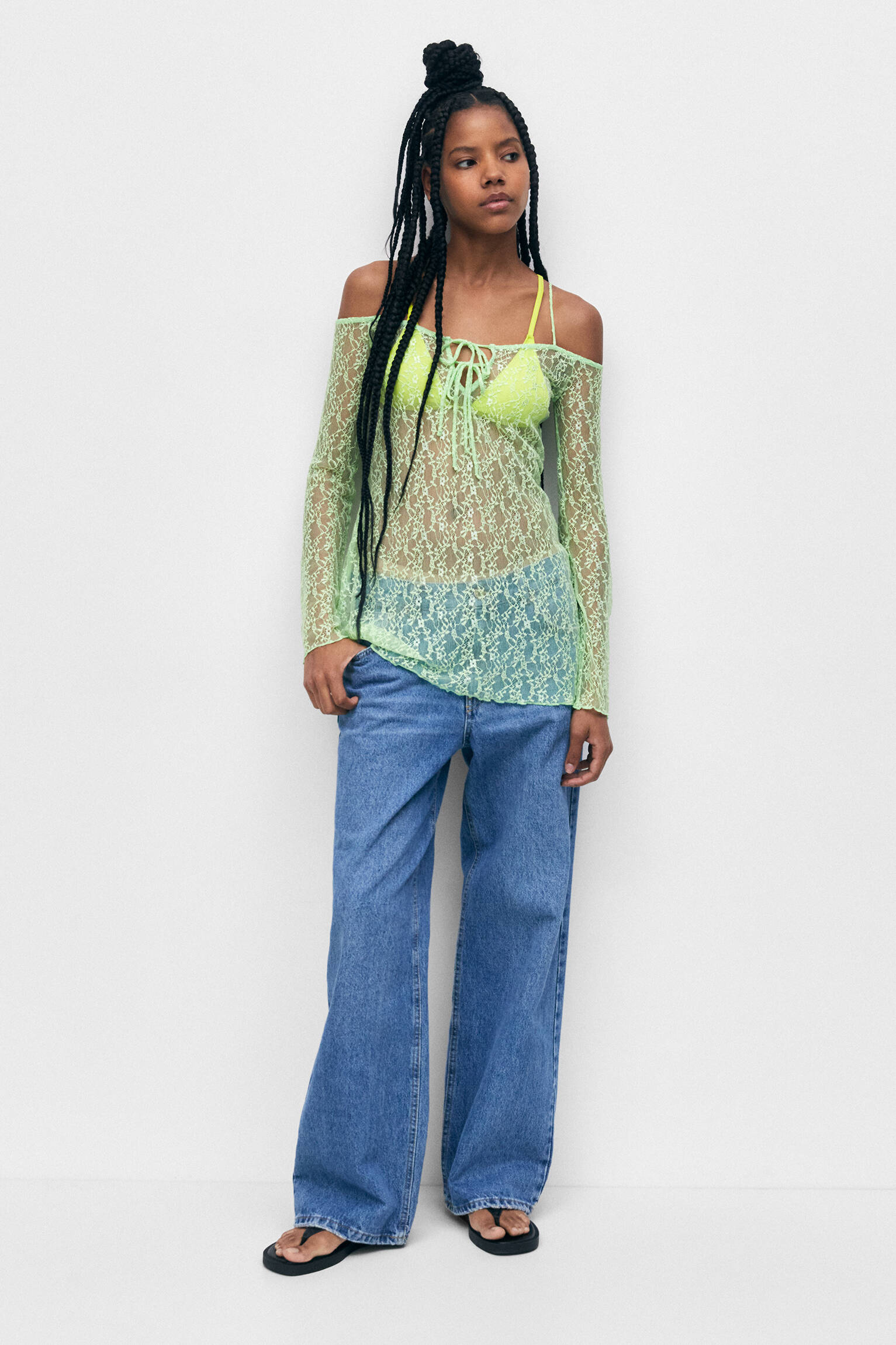 BLUSA DE RENDA VERDE - VERDE