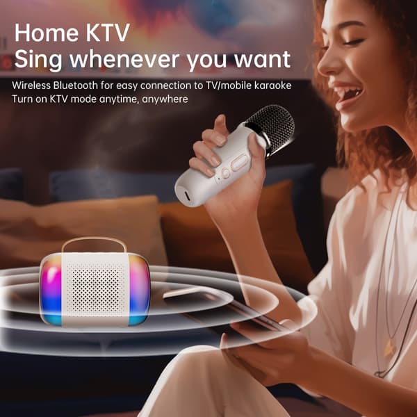INF Y5-Dobbel Mikrofon Karaoke Maskin med Bluetooth Høyttaler
