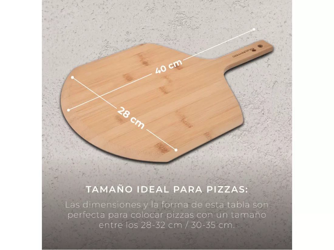 Set composé d'un coupe-pizza + planche à découper en bois MasterPRO