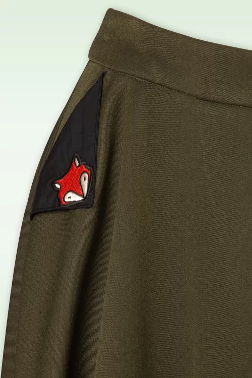 Banned Retro Foxy swing rok in khaki