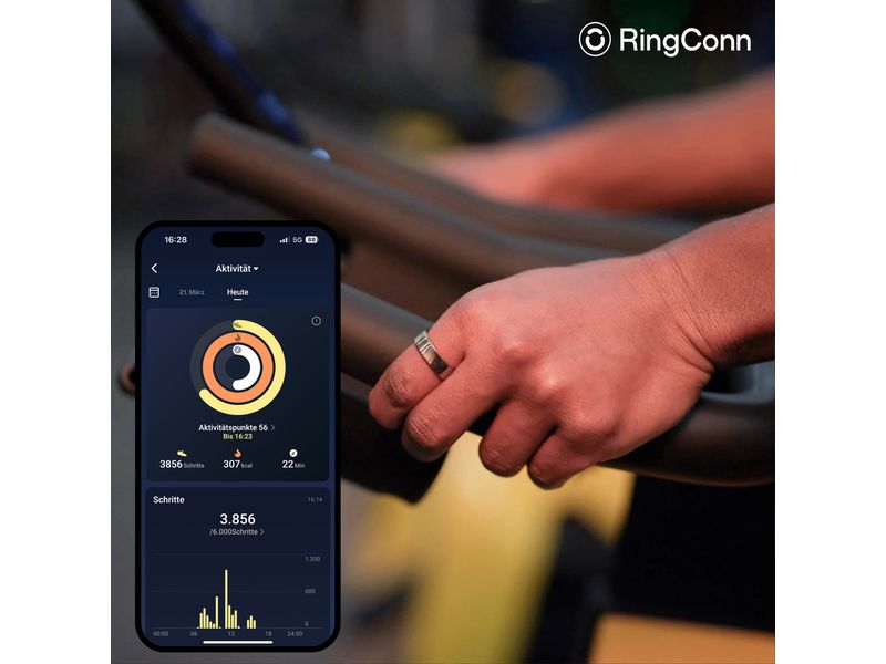 RingConn Smart Ring Gen 2 Air Grösse 12 Gold Ultradünner Smart Ring mit Gesundheitsüberwachung