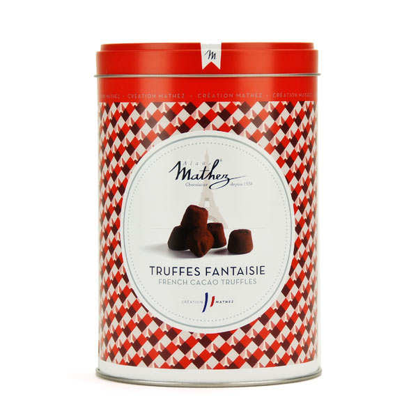 Truffe fantaisie aux éclats de caramel au beurre salé avec arôme naturel en boîte fer