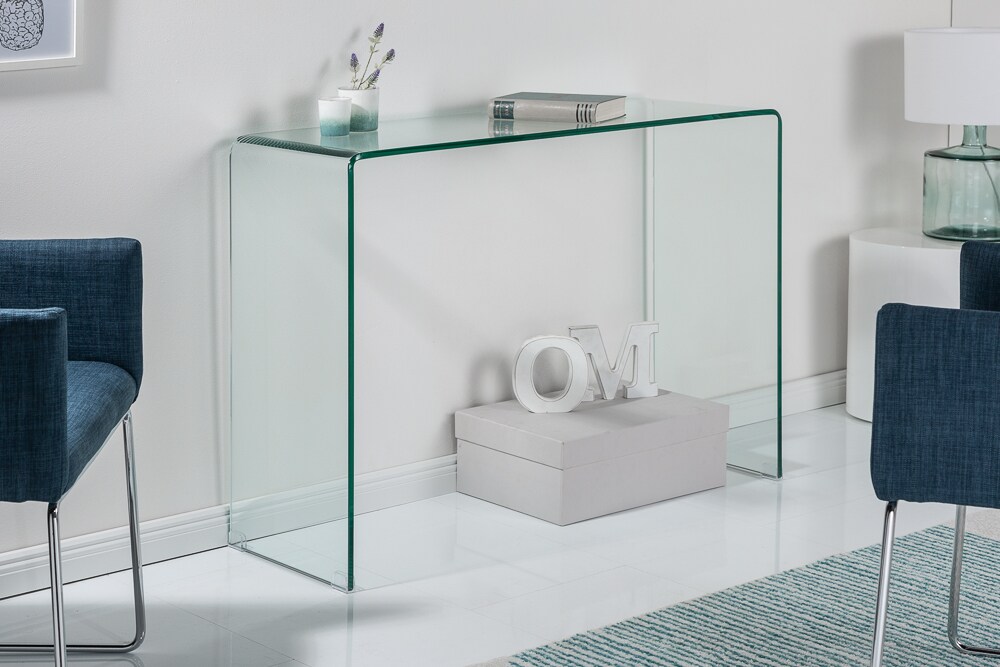 riess-ambiente Konsolentisch FANTOME - 100cm transparent Schreibtisch Ganzglastisch