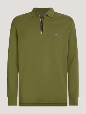 Polo de manga comprida Global Stripe Zip Slim Fit