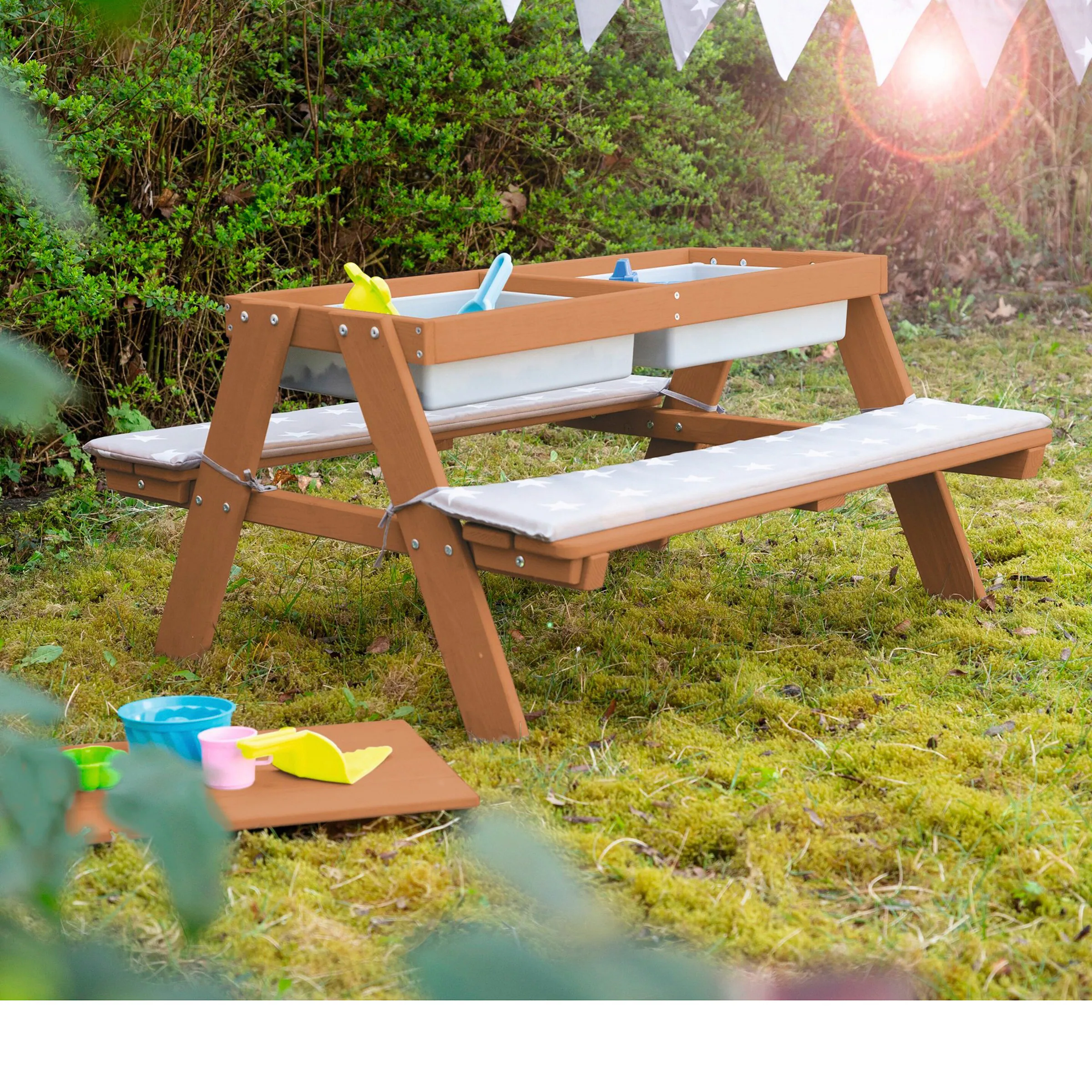 roba Kindersitzgruppe Play for 4 Outdoor Deluxe teakholzfarben