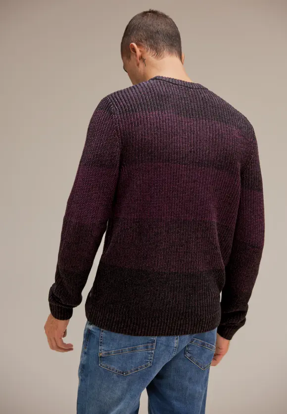 Mouliné Strickpullover - ink red