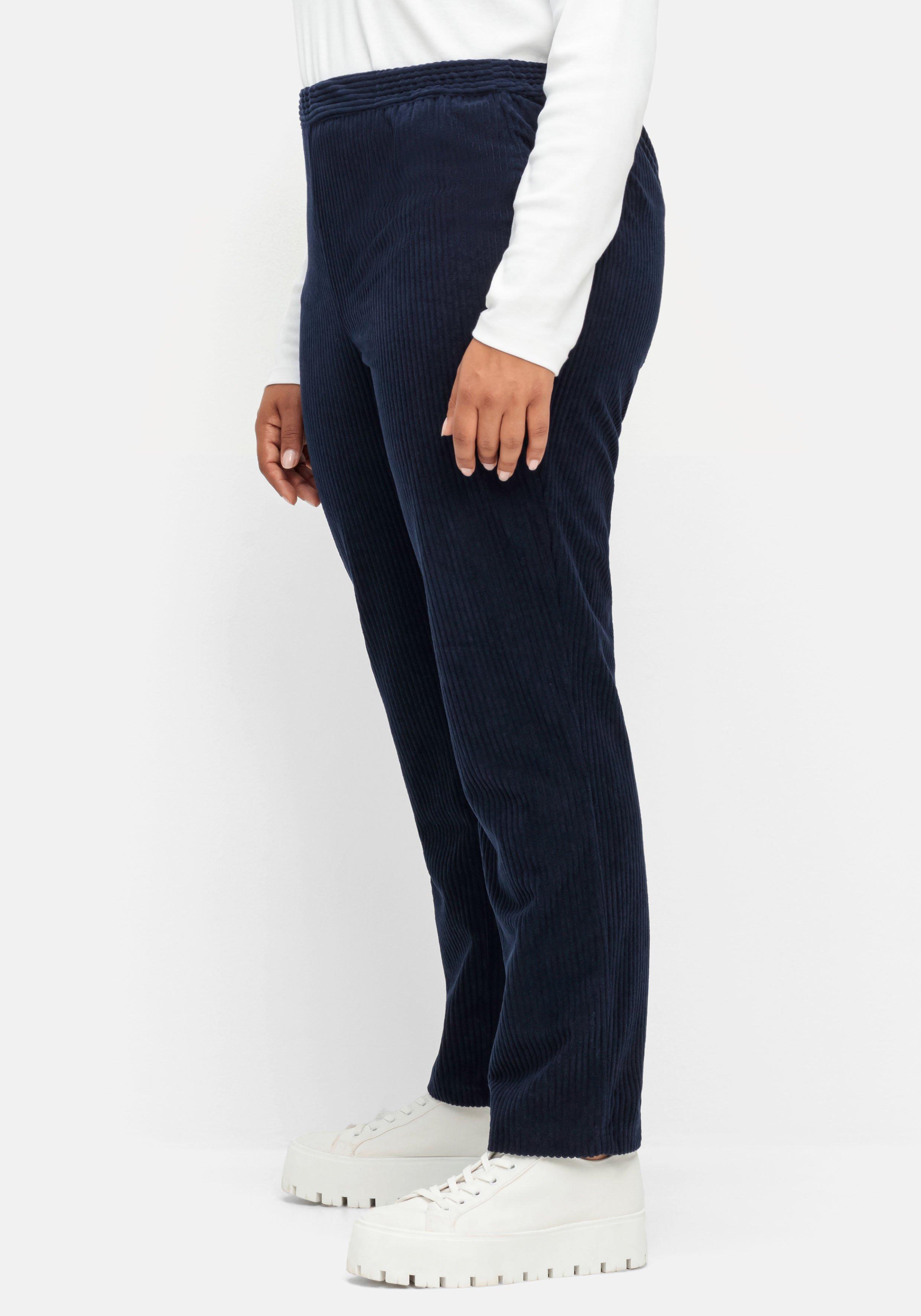 Gerade Cordhose mit Gummizugbund