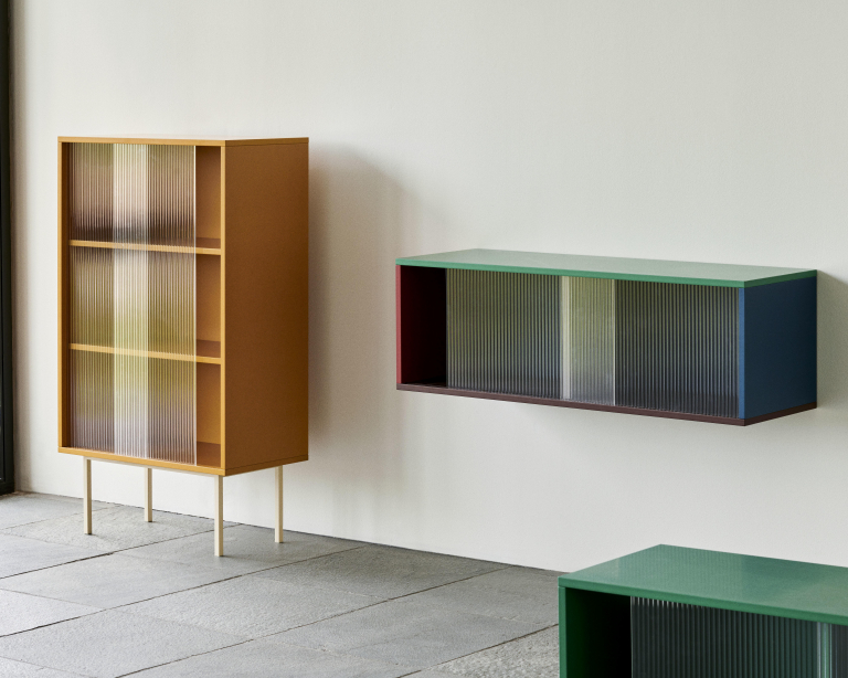Hay Colour cabinet tall dressoir with glass doors multi