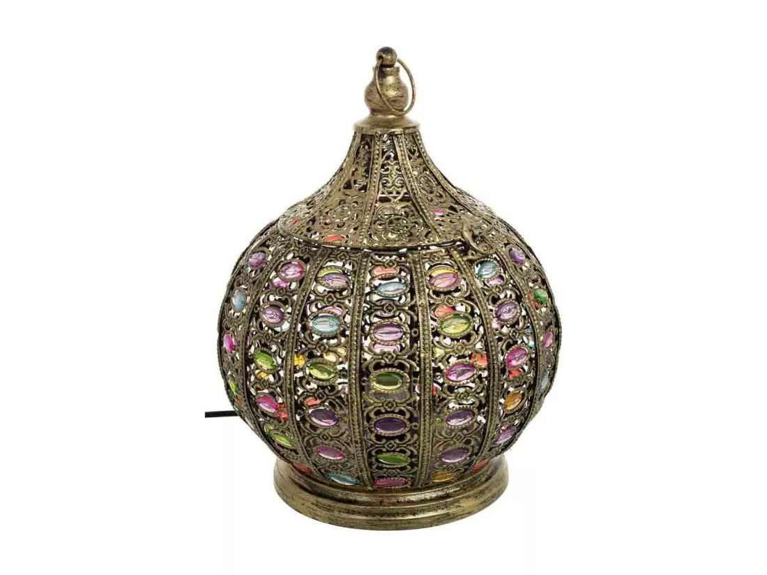 Lampe en métal avec verre acrylique coloré