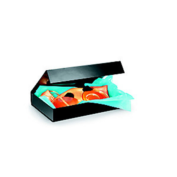 Boîte cadeau carton fermeture aimantée L.37,5 x l.26,5 x H.6,5 cm - Noir brillant