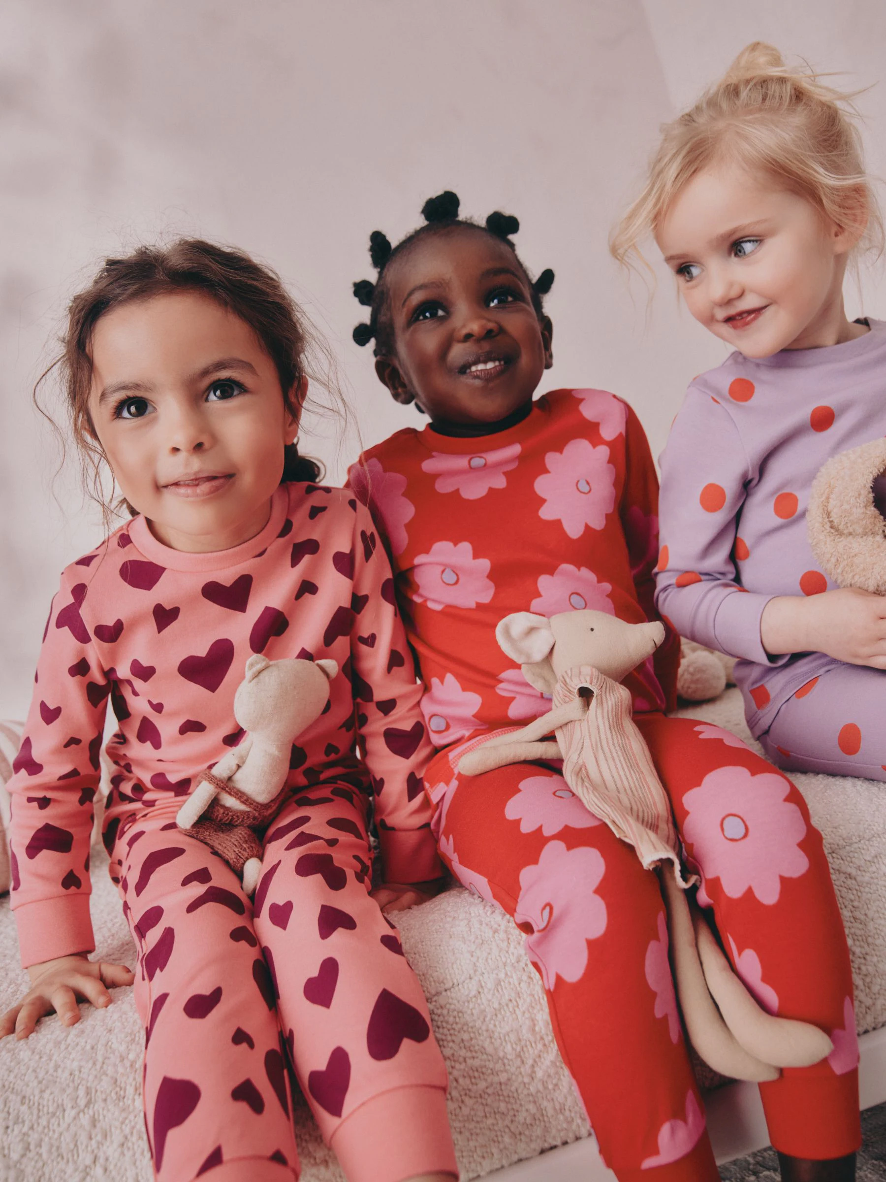 Rood/Roze Stampy-print - Verpakking van 3 knusse pyjama's (9 mnd-16 jr)