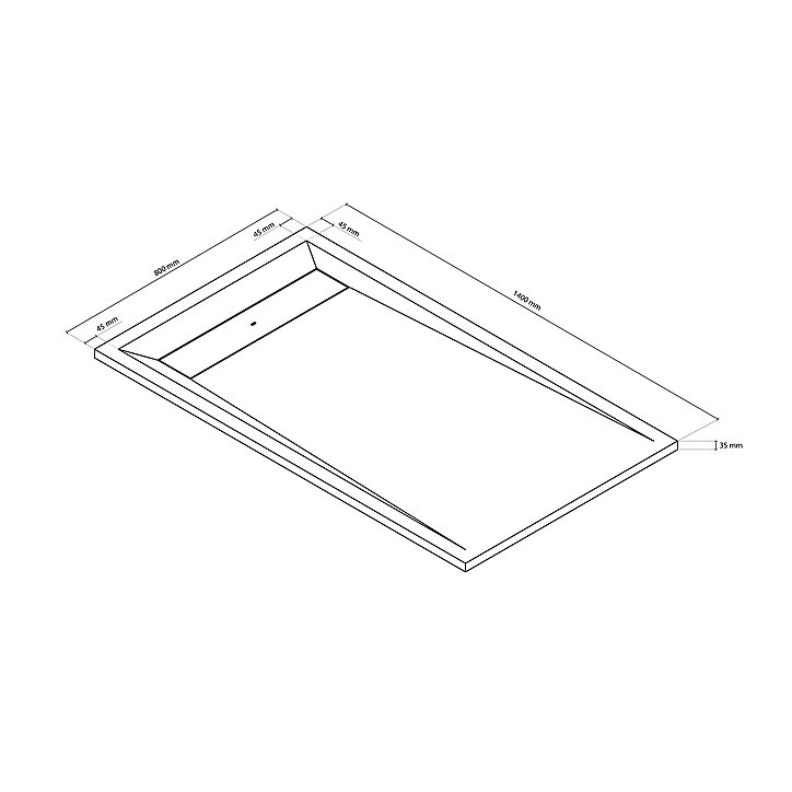 Receveur de douche 80 x 140 cm, résine, gris, GoodHome Luiro