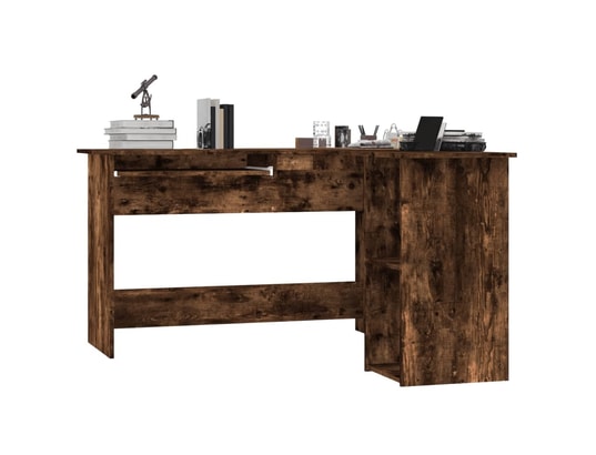 VIDAXL - Bureau d'angle chêne fumé 120x140x75 cm bois d'ingénierie