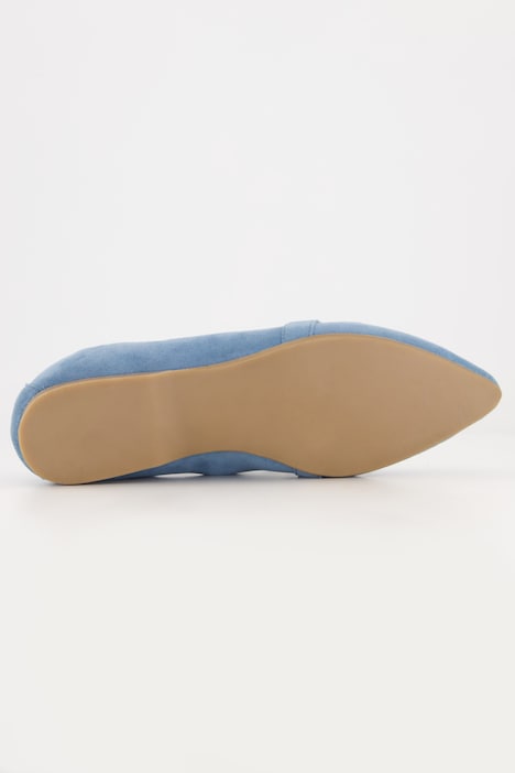 Leder-Ballerinas, Veloursleder, elastische Ferse, Weite H