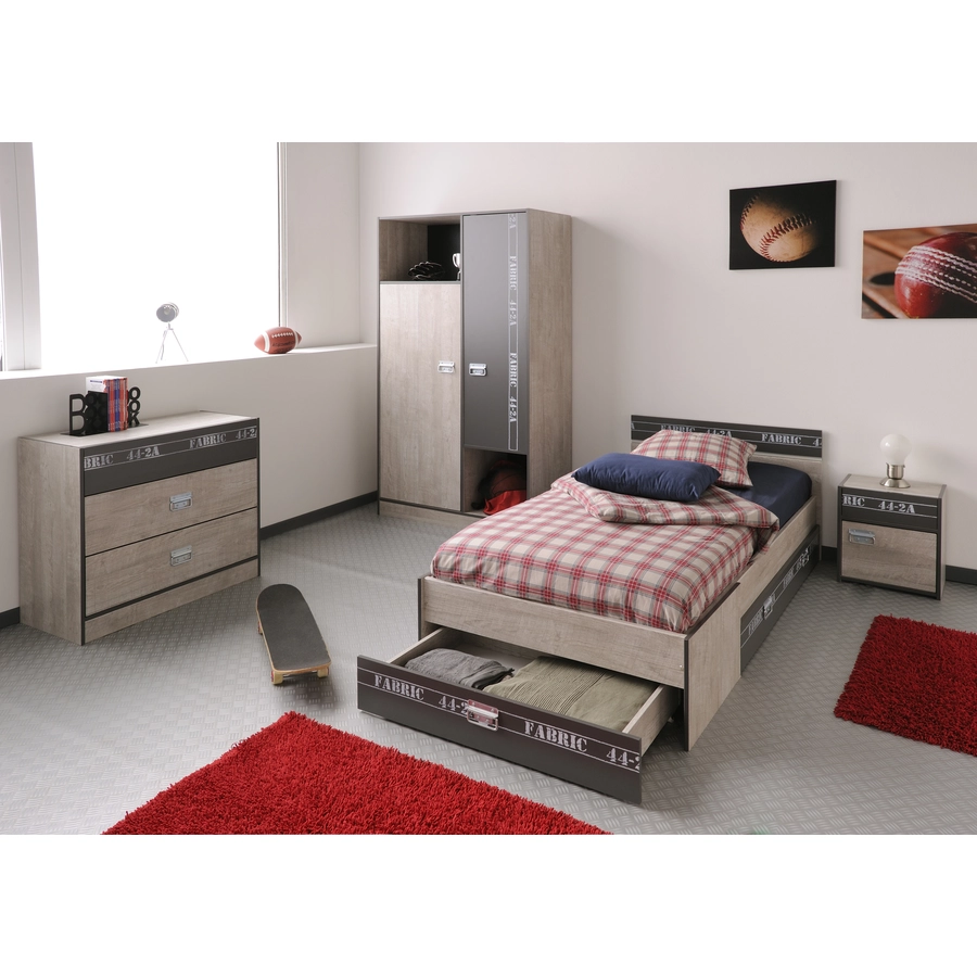 Parisot Kinder- und Jugendzimmer 4-tlg Fabric 1 Esche-grau Esche-grau
