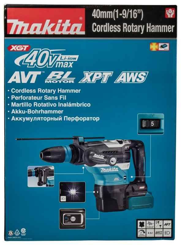 Makita HR005GM202 40V Max Combihamer set (2x 4.0Ah) in koffer met AWS zender