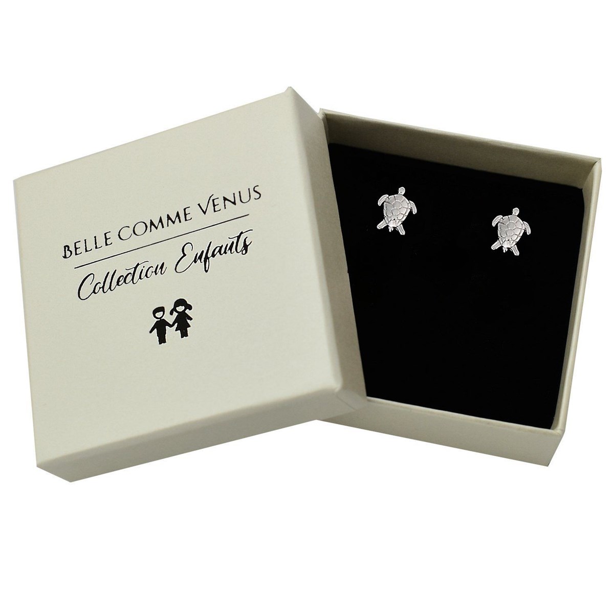 Boucles d'oreilles tortue Argent 925 Rhodié