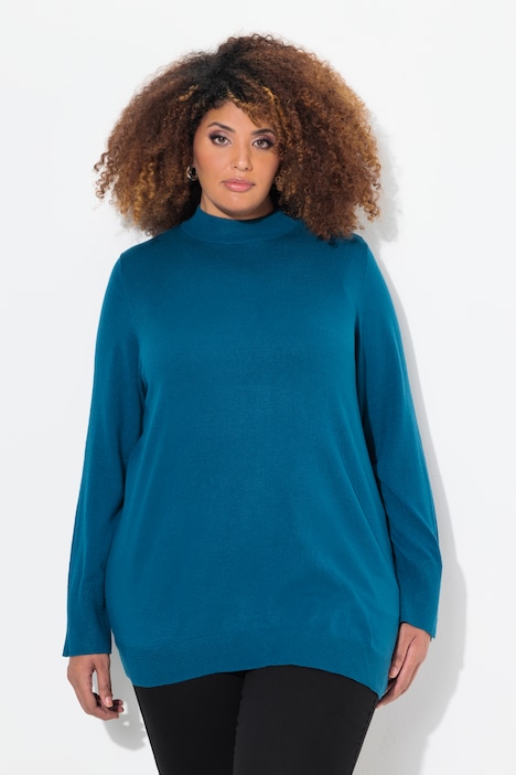 Pullover, Stehkragen, Langarm, Rippbündchen