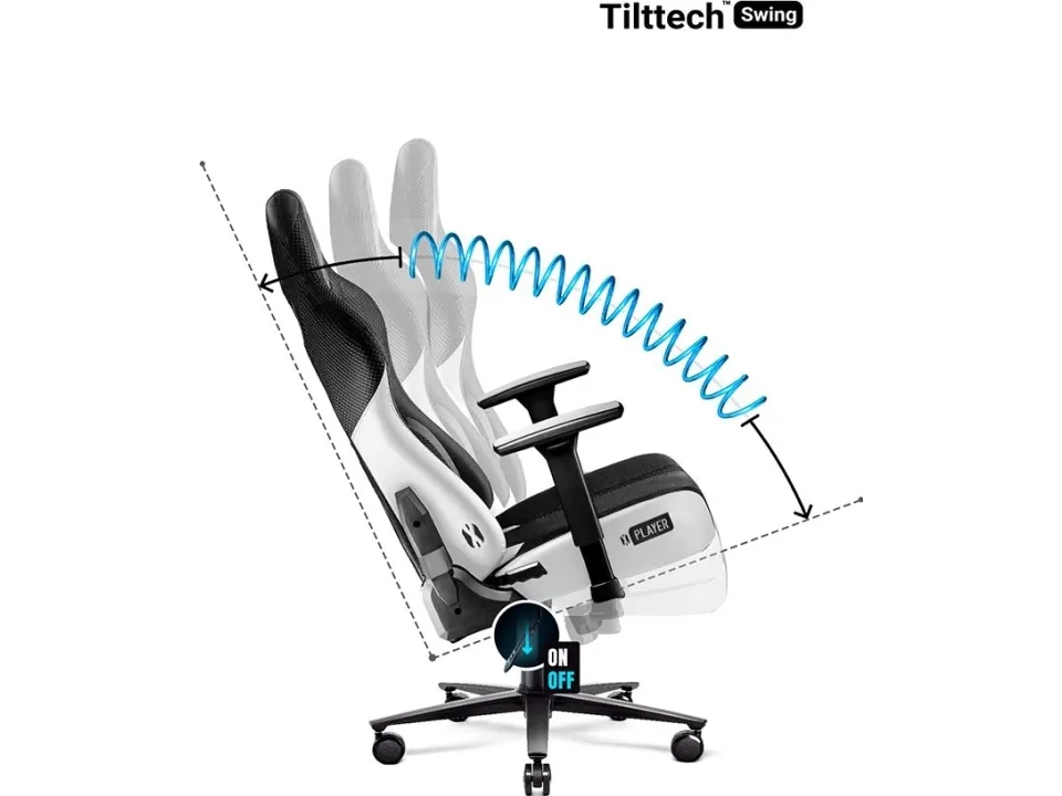Diablo Chairs X-PLAYER 2.0 Stol i King Size Stol Sort og hvid