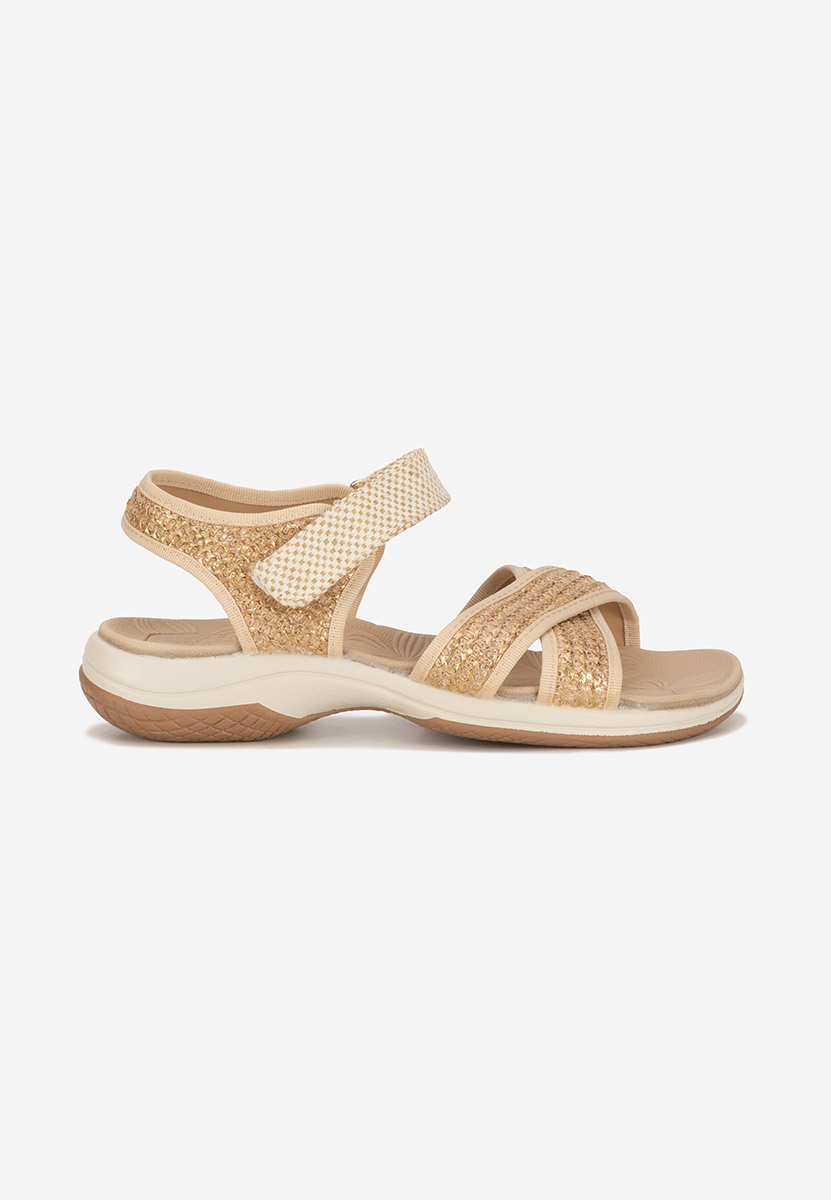 Sandales plates kaki Jianina