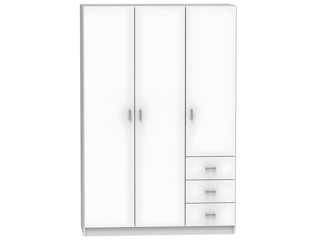 Armoire placard / meuble de rangement coloris blanc - Hauteur 180 x Longueur 120 x Profondeur 50 cm