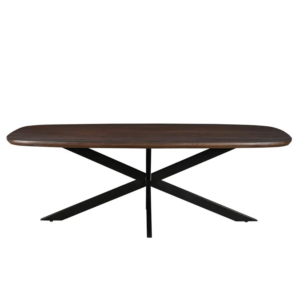 Livingfurn - Eetkamertafel Jesper Danish Oval Brown 230 cm - Mangohout