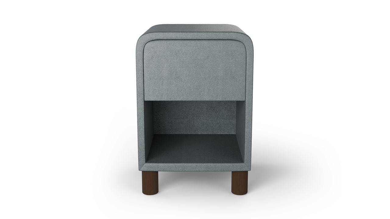 Nachtkast rond B Bright met 1 lade en poten grey blue