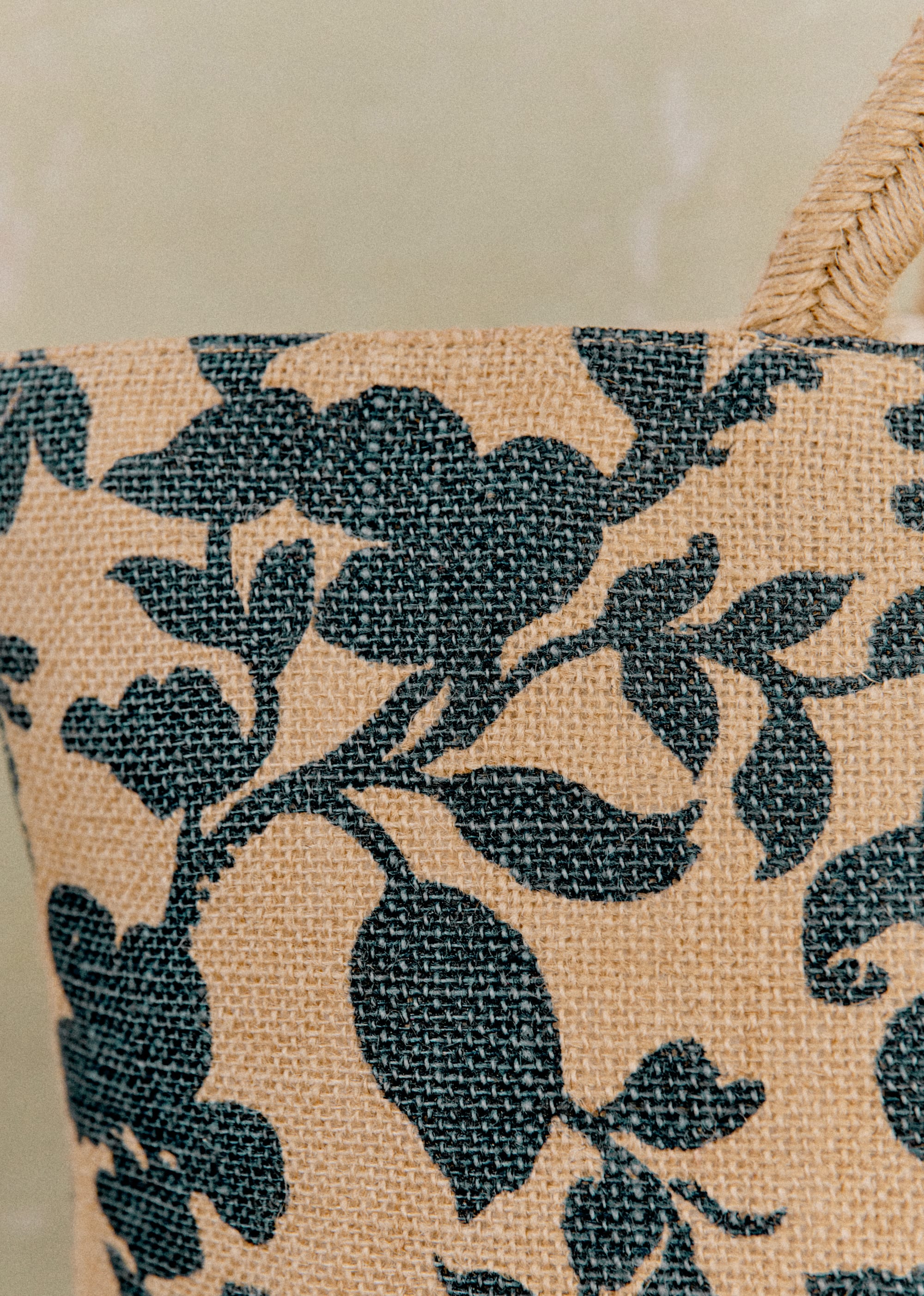 Grand Cabas Jute - Fleurs des jardins marine - LES COMPOSANTES/DÉCOUVRIR 5906611